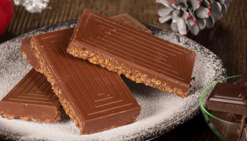 Turrón de chocolate crujiente