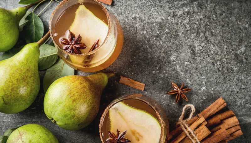 Vino con peras asadas