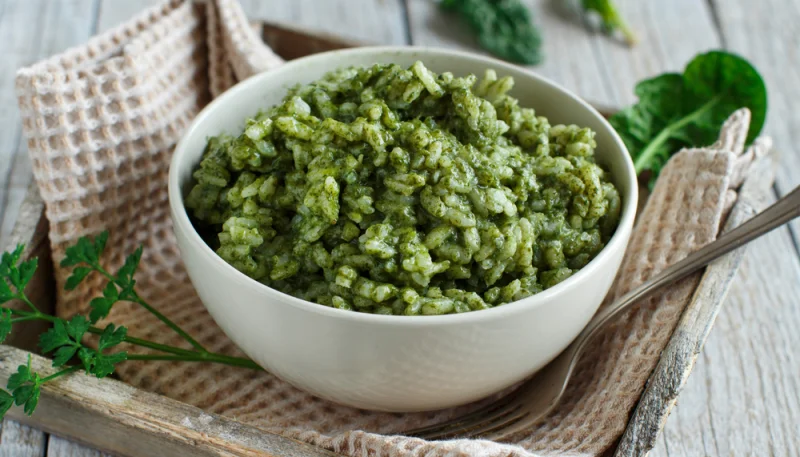 Arroz con espinacas