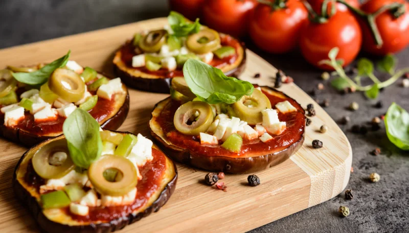 Berenjena con queso de cabra