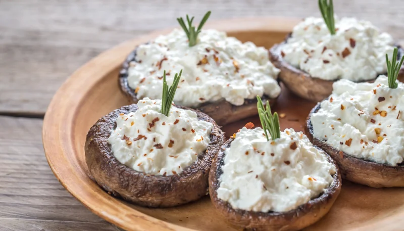 Champiñones con queso crema