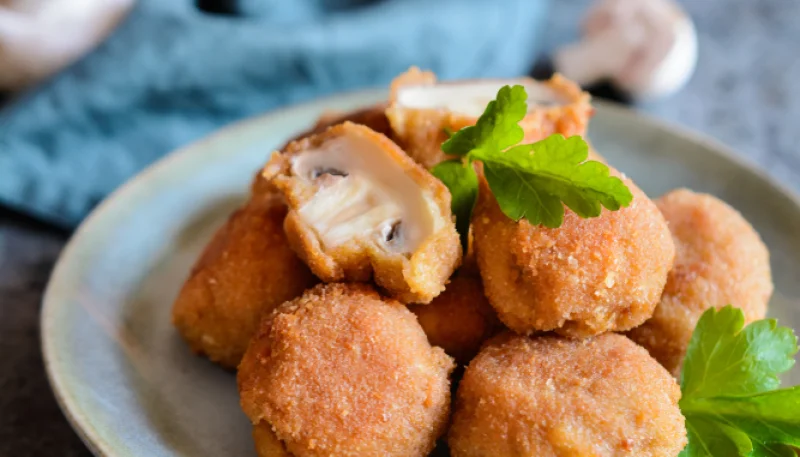 Champiñones empanados