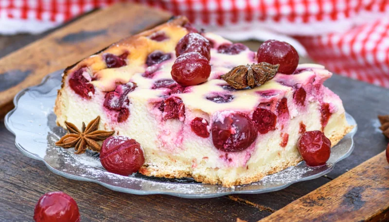 Cheesecake de cereza en microondas