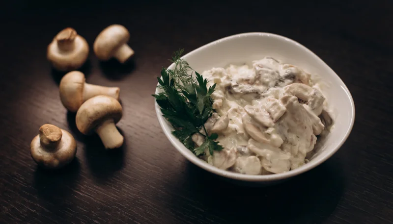 Crema de champiñones y yogur