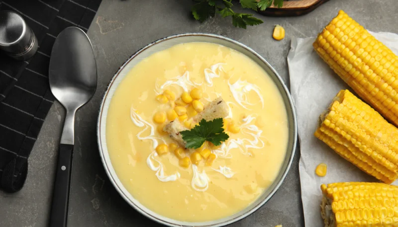 Crema de maíz y yogur
