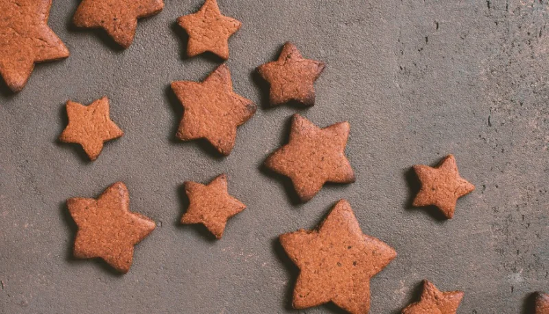 Galletas estrellas de chocolate