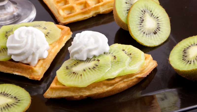 Gofres con kiwi