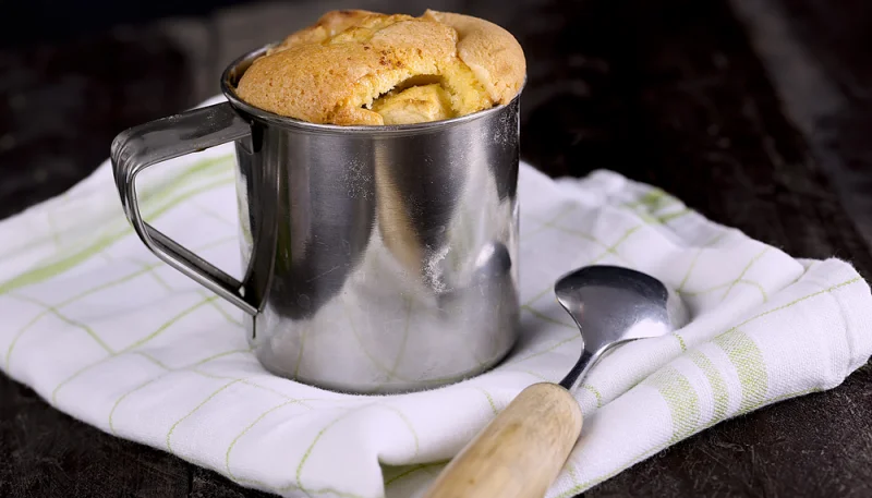 Mug cake de jamón y queso