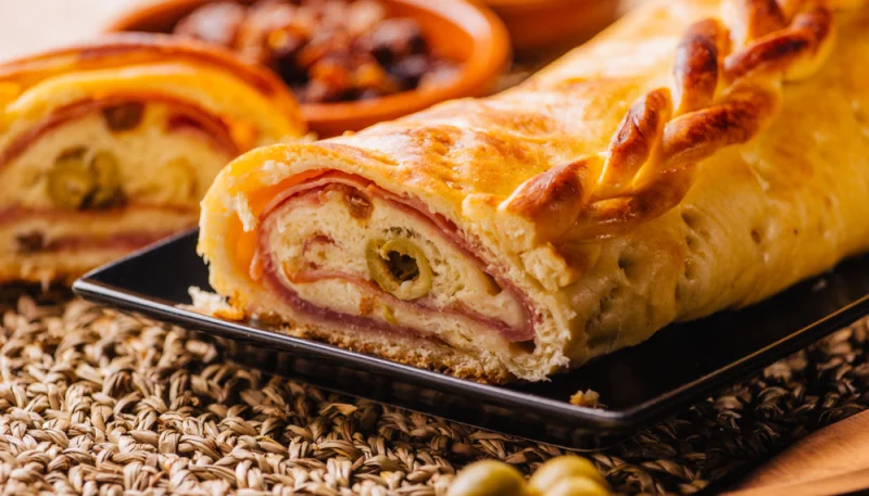 Pan de hojaldre con jamón