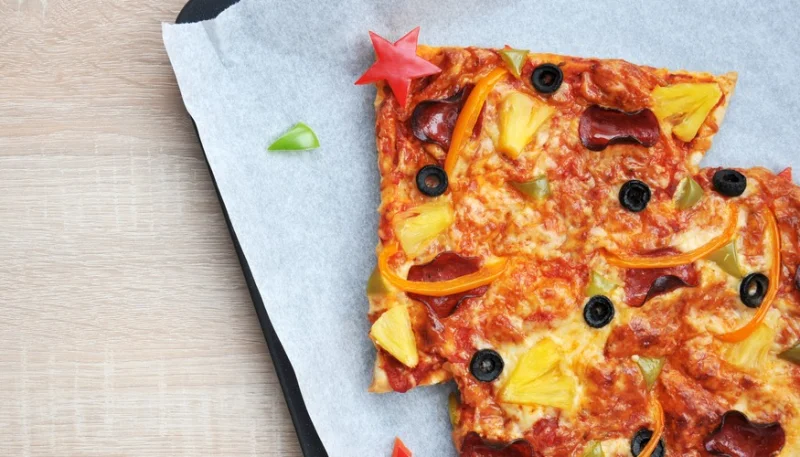 Pizza árbol de Navidad