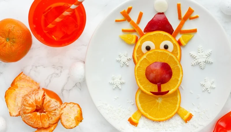 Reno navideño de mandarina