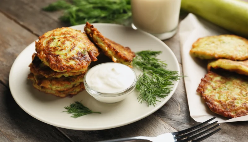 Tortitas de calabacín con queso crema