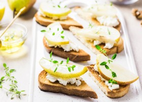 Tostadas con peras
