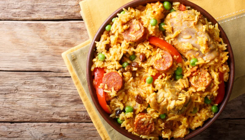 Arroz con pollo y chorizo