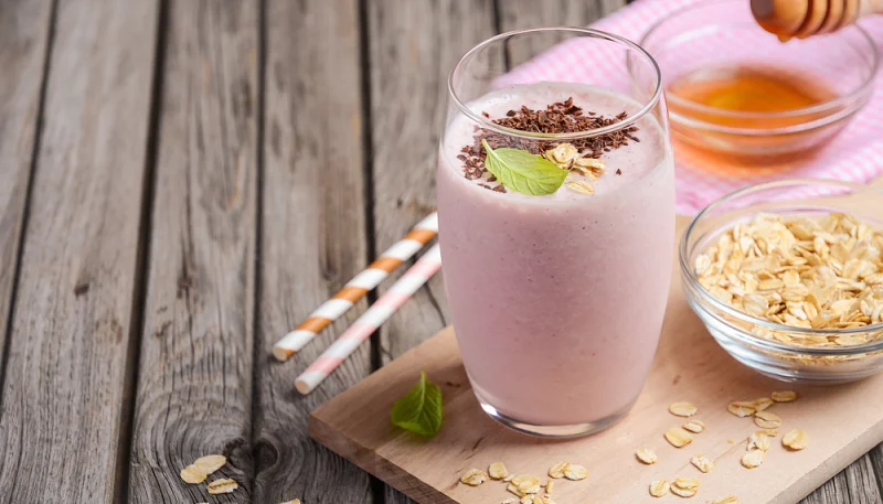 Batido de fresa y avena