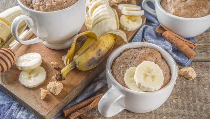 Bizcocho de banana en microondas