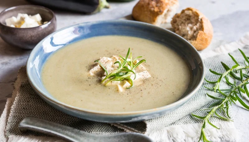 Crema de berenjenas y calabacín