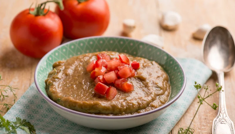 Crema de berenjenas y tomate