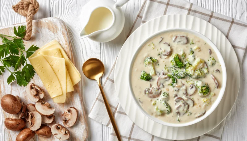 Crema de queso y brócoli