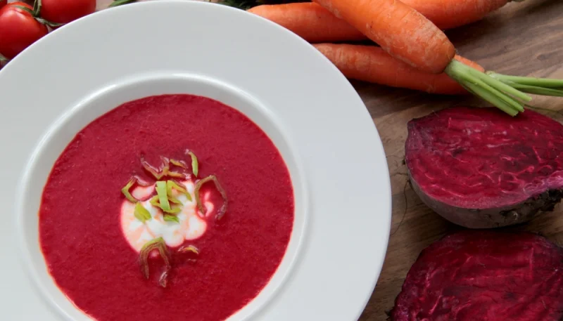 Crema de remolacha y zanahoria