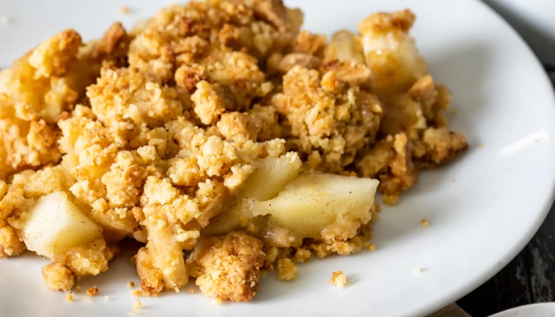 Crumble de manzana y coñac