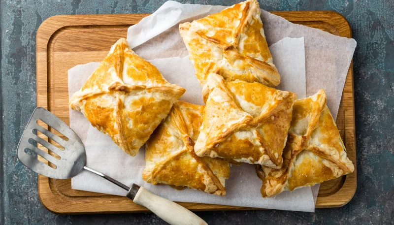 Hojaldre de puerro y queso de cabra