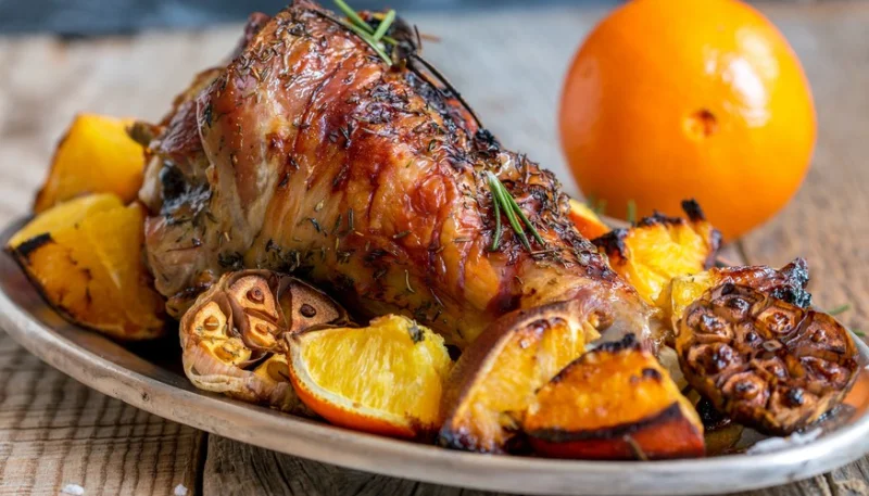 Muslo de pavo a la naranja