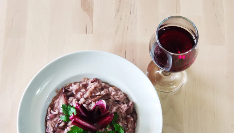 Risotto de vino tinto italiano