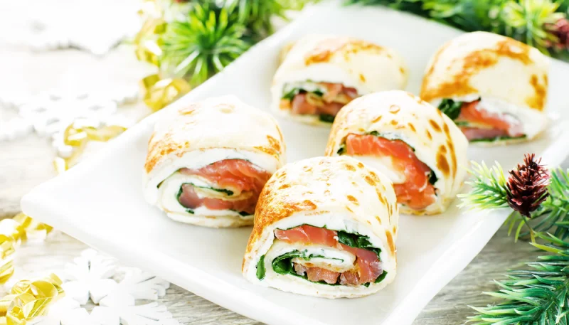 Rollitos de salmón y espinacas