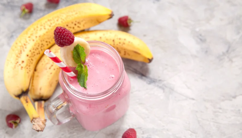 Smoothie de frambuesa y plátano