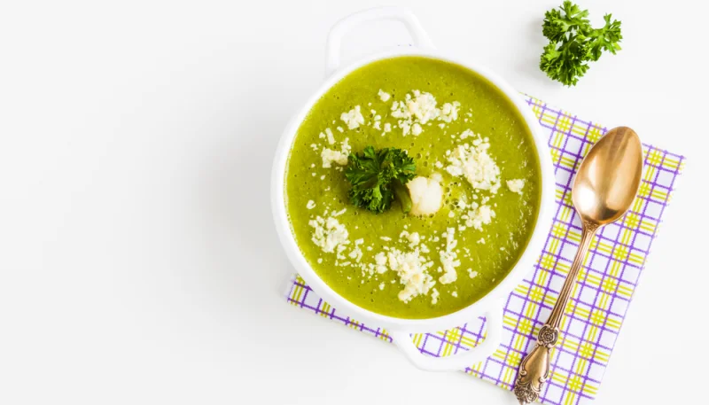 Crema de coliflor y judías verdes