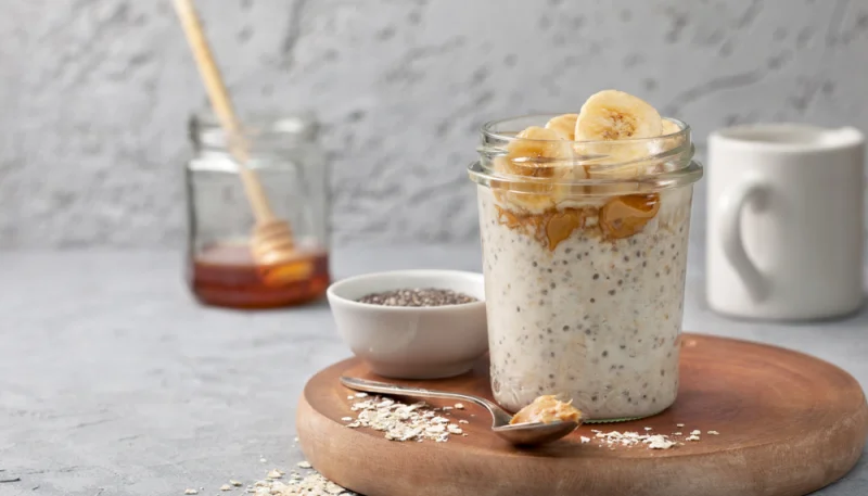 Desayuno de plátano y chía