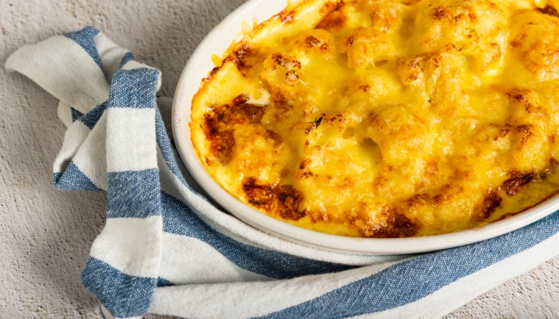 Gratinado de coliflor y pimentón