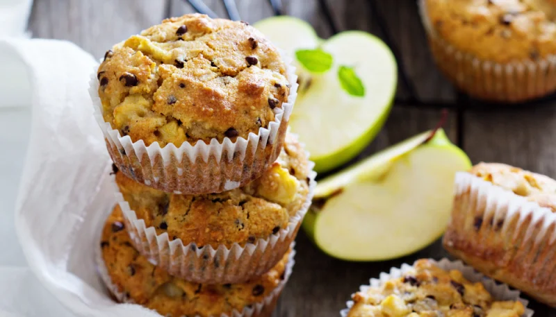 Muffins de chocolate y manzana
