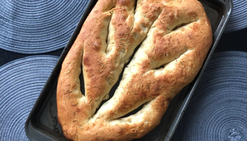 Pan fougasse con nueces