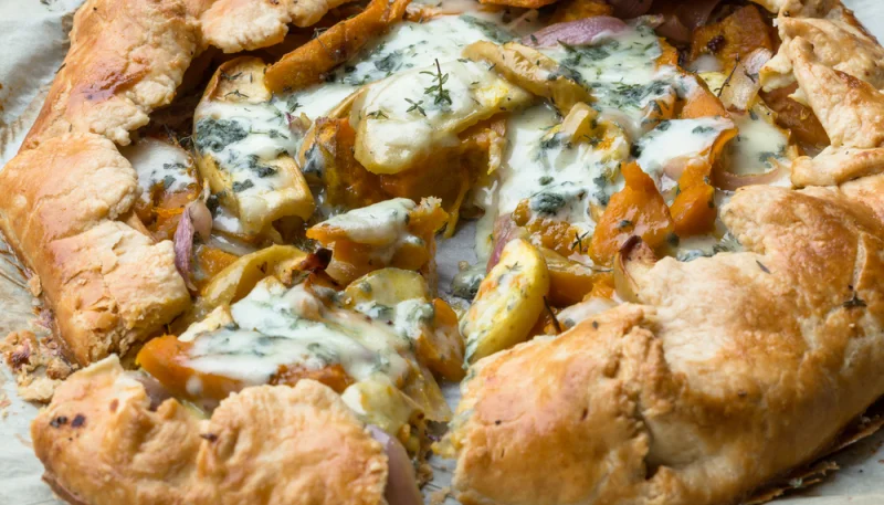 Quiche de calabaza y roquefort