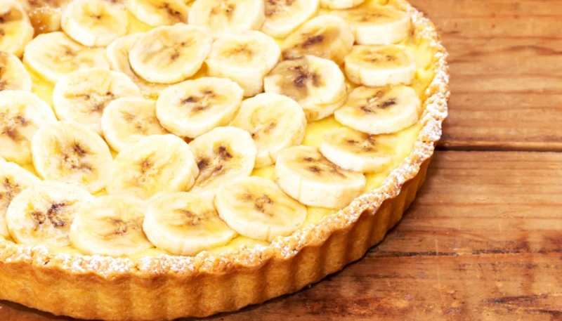 Tarta de plátano y coco