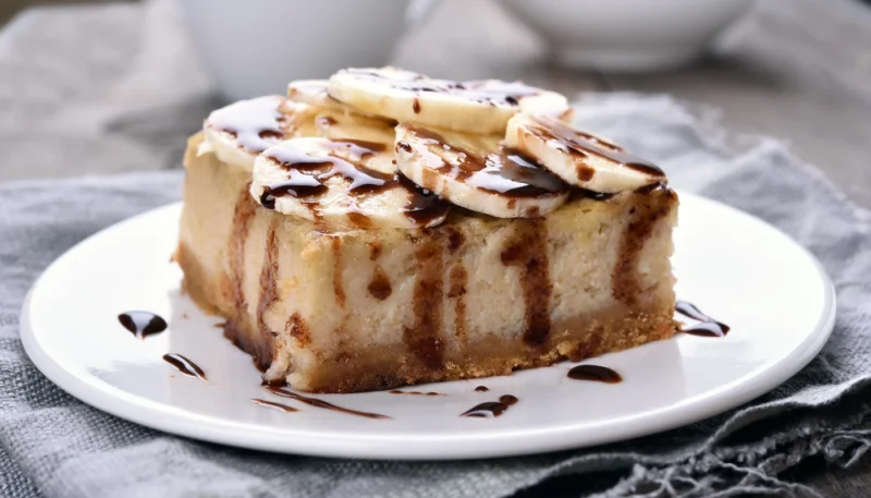 Tarta fría de banana y queso