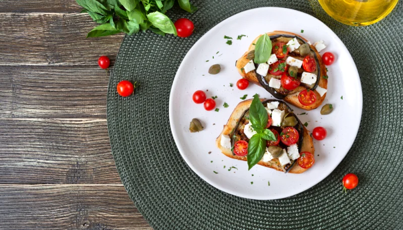 Tostadas con berenjena