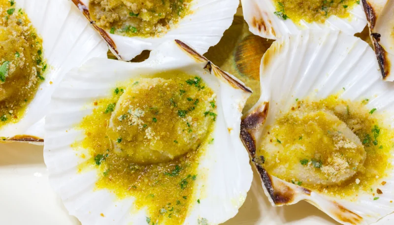 Vieiras con pistachos