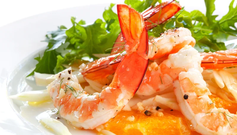 Ensalada de naranjas y gambas