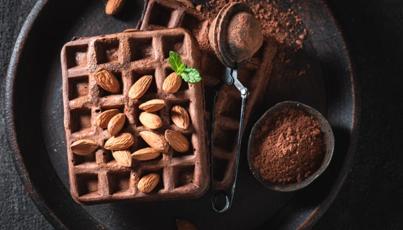 Gofres de chocolate veganos