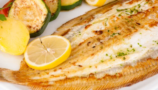 Lenguado con verdura a la plancha