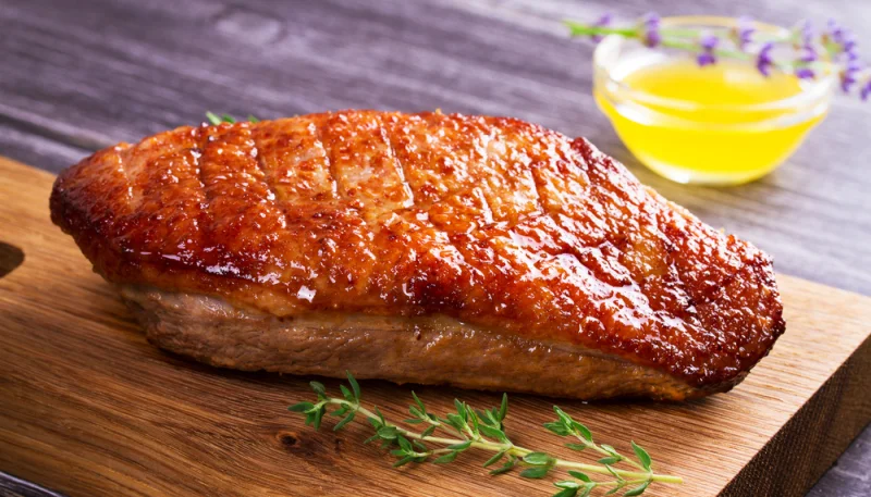 Magret de pato con miel