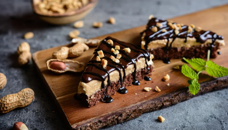 Tarta de cacahuetes y chocolate