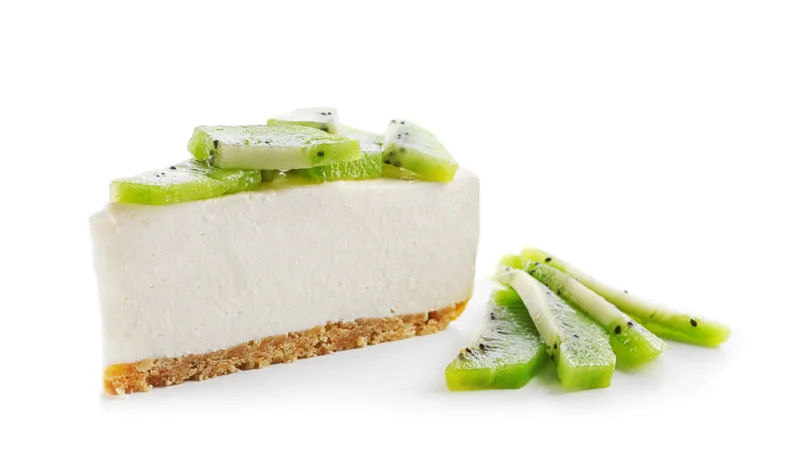 Tarta de queso con kiwi