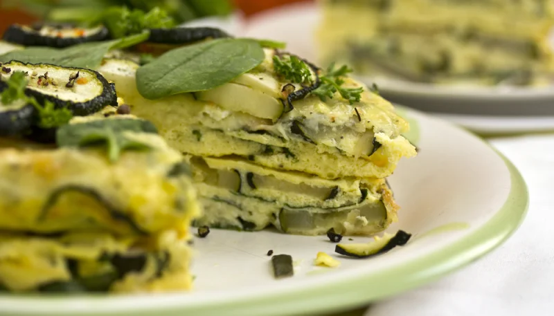 Tortilla de calabacín y espinacas al horno