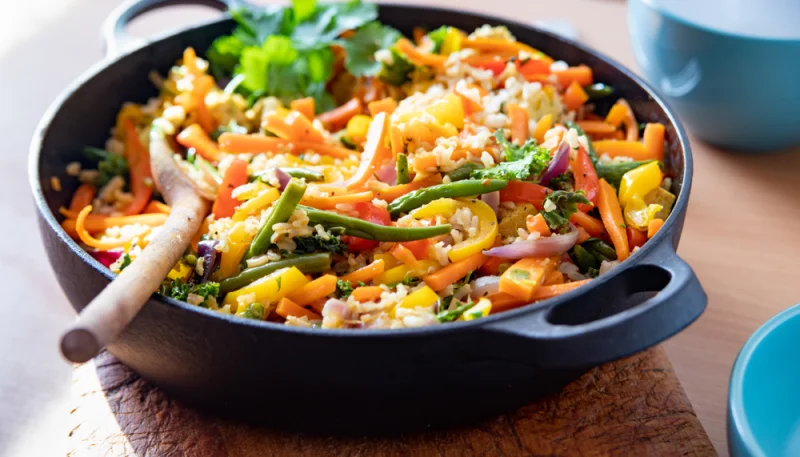 Arroz con menestra de verduras