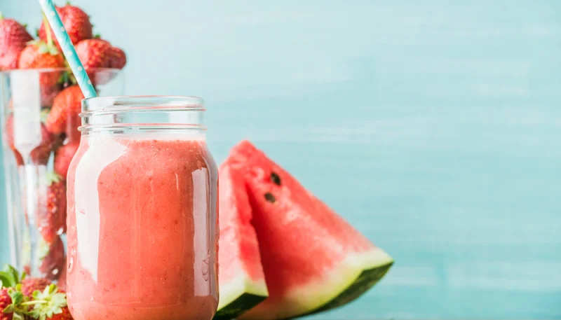 Batido de fresa y sandía