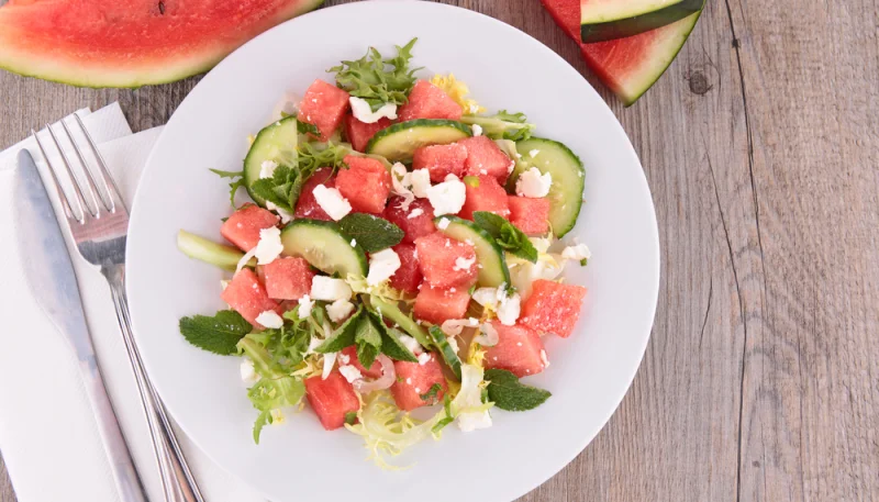Ensalada de sandia y pepino